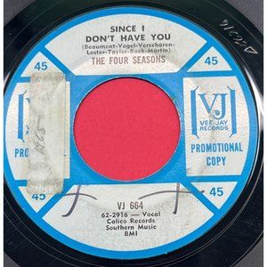 The Four Seasons Since I Don't Have You / Tonight 45 Pop Promo VJ Vee Jay 664
